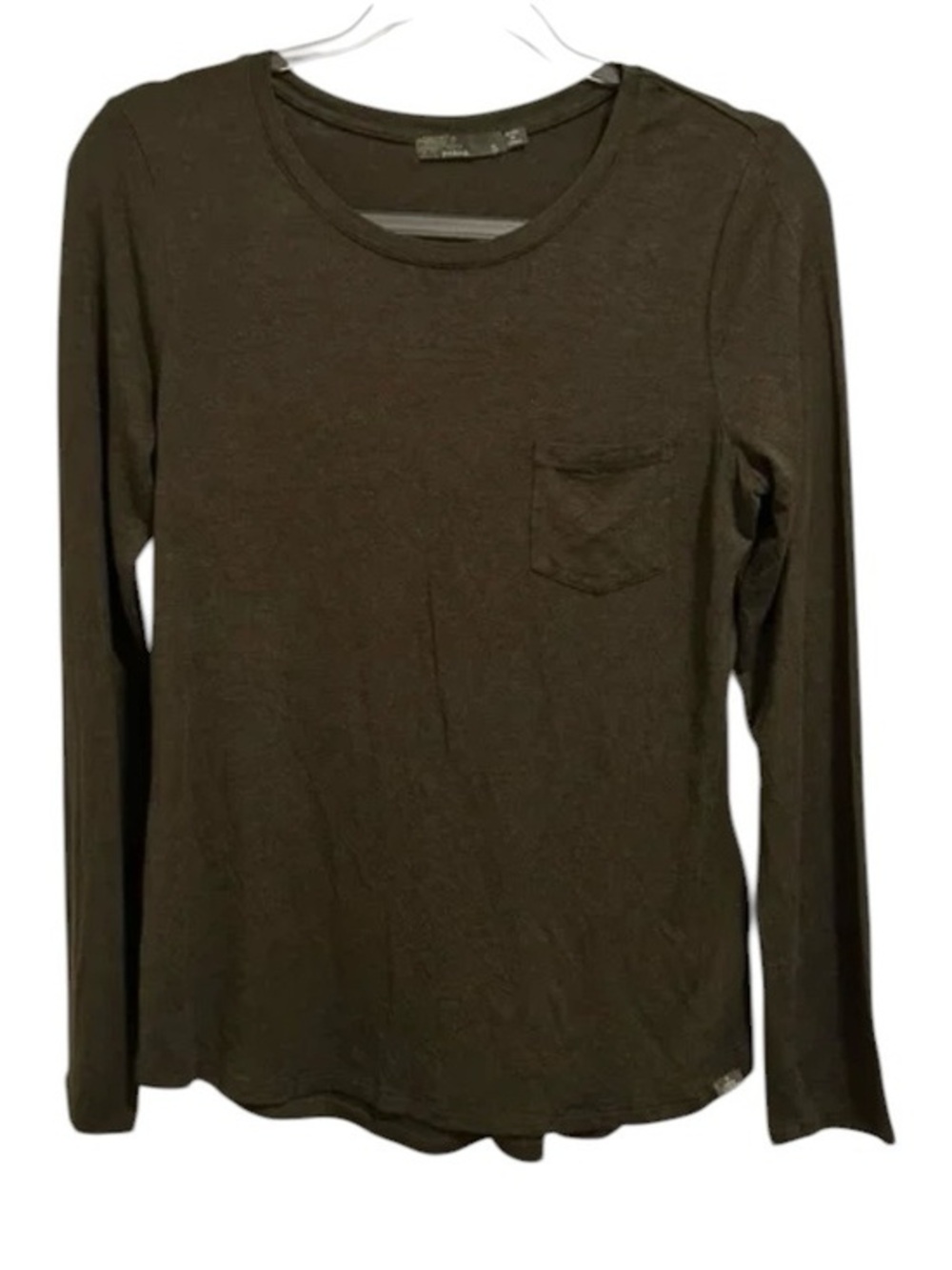 PRANA Women’s Long Sleeve Top Foundation Piece Olive Green S